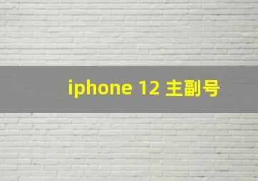 iphone 12 主副号